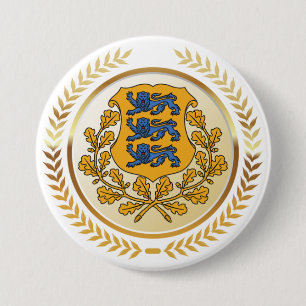 Macaron Rond 7,6 Cm Armoiries de l'Estonie