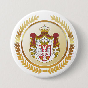 Macaron Rond 7,6 Cm Armoiries de Serbie