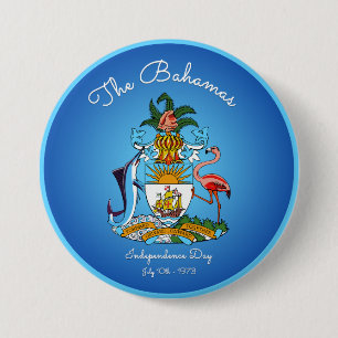 Macaron Rond 7,6 Cm Armoiries des Bahamas