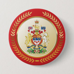 Macaron Rond 7,6 Cm Armoiries du Canada