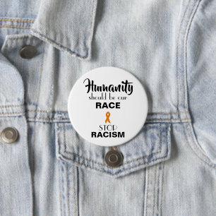 Macaron Rond 7,6 Cm ARRÊTER LE RACISME, PROMOUVOIR L'ÉGALITÉ, bouton r