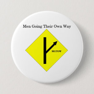 Macaron Rond 7,6 Cm Arrière - plan Taille-Blanc de logo de MGTOW