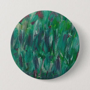 Macaron Rond 7,6 Cm Art Abstrait Coloré Vert Rouge Blanc Caché