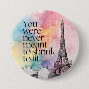 Macaron Rond 7,6 Cm Art de citation de tour Eiffel de Paris aquarelle