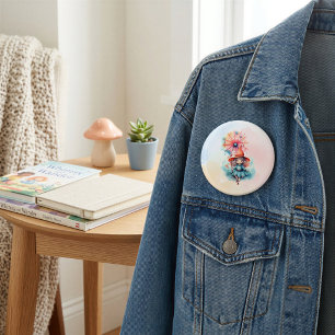 Macaron Rond 7,6 Cm Art de conte de fées de sorcière à l'aquarelle fan