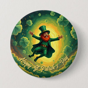 Macaron Rond 7,6 Cm Art magique de la Saint-Patrick sur le thème des l