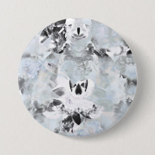 Macaron Rond 7,6 Cm Art moderne abstrait noir et blanc