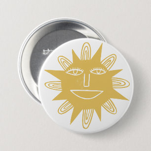 Macaron Rond 7,6 Cm Art moderne Sun Yellow Cute