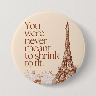 Macaron Rond 7,6 Cm Art mural de la Tour Eiffel de Paris avec citation