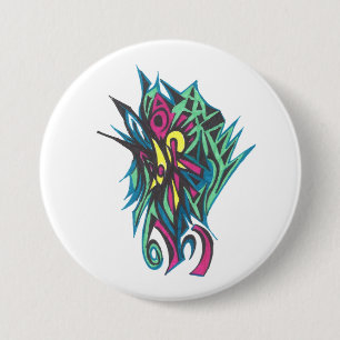 Macaron Rond 7,6 Cm Art tribal abstrait coloré de tatouage