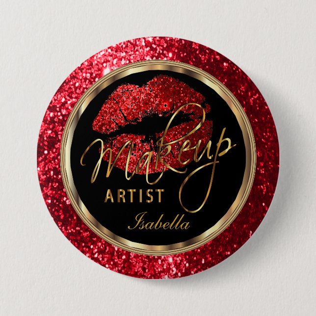 Macaron Rond 7,6 Cm Artiste de maquillage professionnel - Parties scin (Devant)