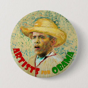 Macaron Rond 7,6 Cm Artistes pour Obama : Vincent van Gogh