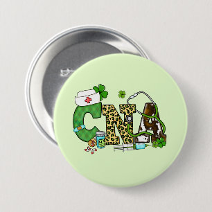Macaron Rond 7,6 Cm Assistant en soins infirmiers certifié St. Patrick