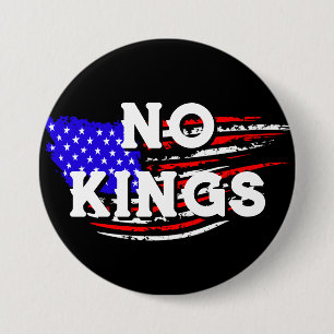 Macaron Rond 7,6 Cm Aucun roi   Manifestation anti-Trump