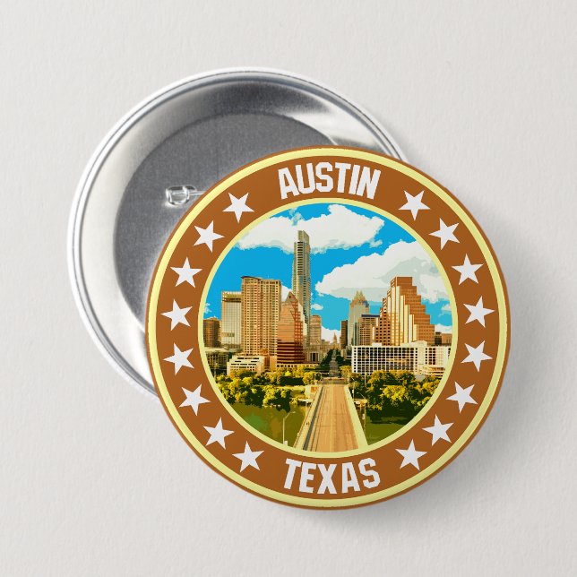 Macaron Rond 7,6 Cm Austin (Devant & derrière)