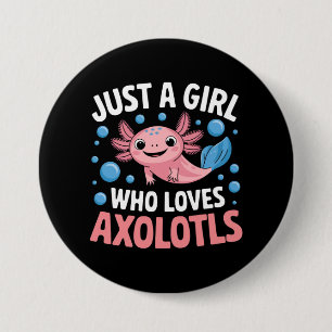 Macaron Rond 7,6 Cm Axolotl Kawaii Juste Une Fille Qui Aime Les Axolot
