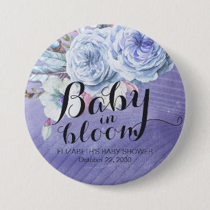 Macaron Rond 7,6 Cm Baby shower bébé en fleurs Boho Boho