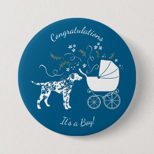 Macaron Rond 7,6 Cm Baby shower dalmate