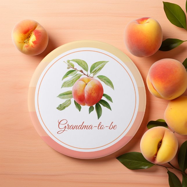 Macaron Rond 7,6 Cm Baby shower Peach Fuzz (Peach Fuzz Baby Shower)