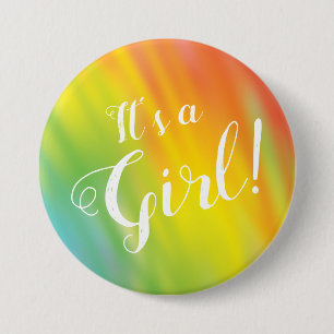 Macaron Rond 7,6 Cm Baby shower Rainbow Tie Dye