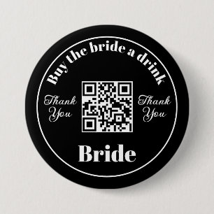 Macaron Rond 7,6 Cm Bachelorette Acheter La Mariée Un Verre   Code QR 