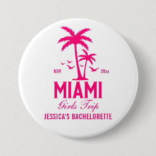 Macaron Rond 7,6 Cm Bachelorette Miami Week-end Girls Trip Button