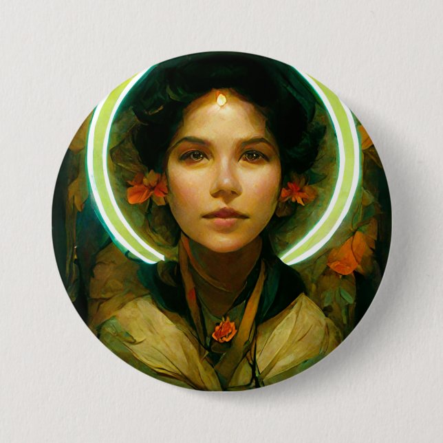 Macaron Rond 7,6 Cm Bague De Lumière Imaginaire Sci-fi (Devant)