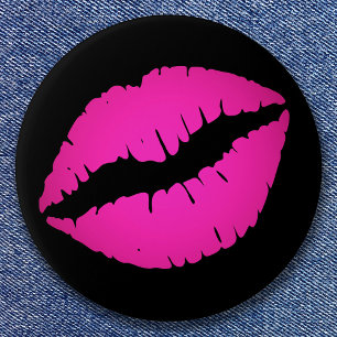 Macaron Rond 7,6 Cm Baiser Ombré Noir et Rose Chaud