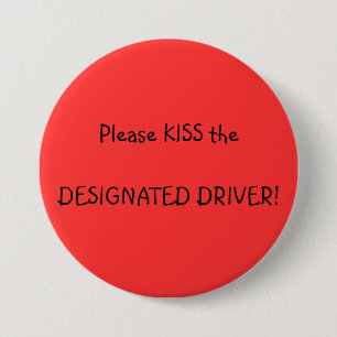 Macaron Rond 7,6 Cm BAISER - un bouton de conducteur indiqué