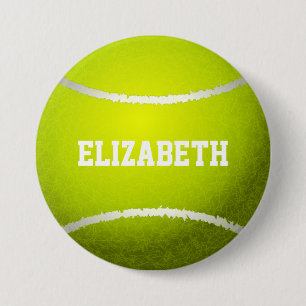 Macaron Rond 7,6 Cm Bal de tennis personnalisé jaune