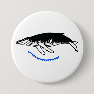 Macaron Rond 7,6 Cm BALEINE cool - Nature -