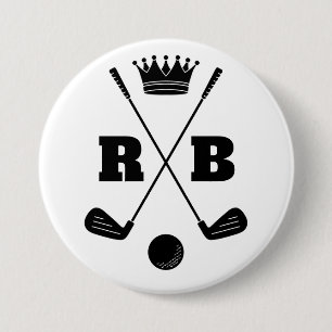 Macaron Rond 7,6 Cm Balles de golf personnalisées avec votre nom et vo