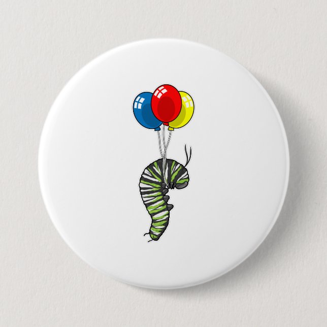 Macaron Rond 7,6 Cm Balloon caterpillar (Devant)
