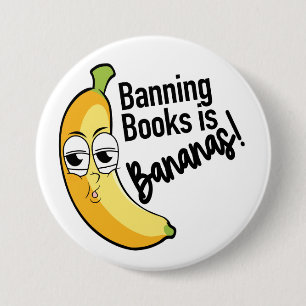 Macaron Rond 7,6 Cm Bananes Interdisant les Livres
