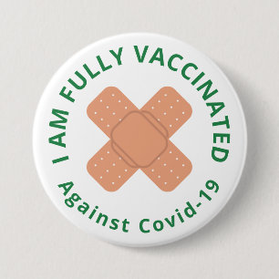 Macaron Rond 7,6 Cm Bandages adhésifs croisés entièrement vaccinés