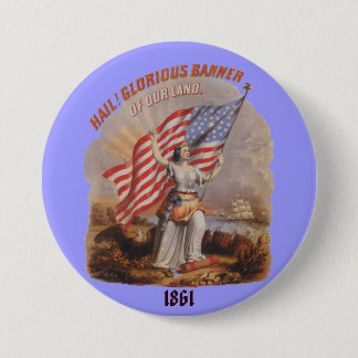 Macaron Rond 7,6 Cm Bannière glorieuse ! - Bouton