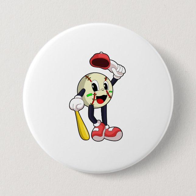 Macaron Rond 7,6 Cm Base-ball avec base-ball (Devant)
