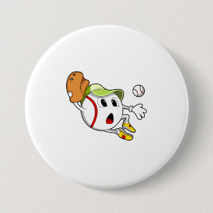 Macaron Rond 7,6 Cm Base-ball avec Baseball Glove & Cap