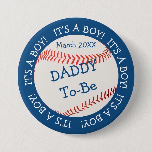 Macaron Rond 7,6 Cm Baseball All American Daddy & Date (Devant)