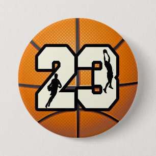 Macaron Rond 7,6 Cm Basket-ball du numéro 23
