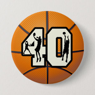 Macaron Rond 7,6 Cm Basket-ball du numéro 40