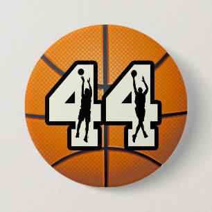 Macaron Rond 7,6 Cm Basket-ball du numéro 44