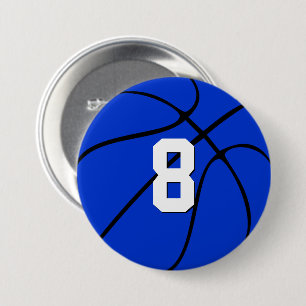 Macaron Rond 7,6 Cm Basket Bleu Joueur Personnalisé Jersey Nombre Spor
