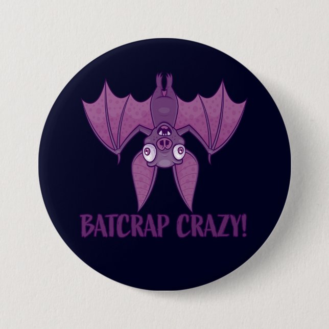 Macaron Rond 7,6 Cm Batcrap Crazy Wacky (Devant)