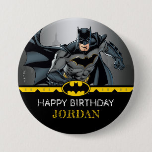 Macaron Rond 7,6 Cm Batman   Chalkboard Joyeux anniversaire