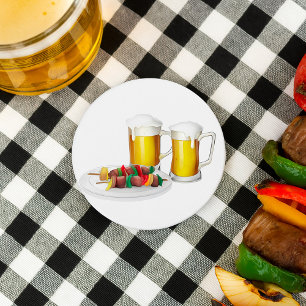 Macaron Rond 7,6 Cm BBQ brochettes et biscuits d'été de bière