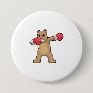 Macaron Rond 7,6 Cm Bear as Boxer at Boxer & Hip hop Dance Dab