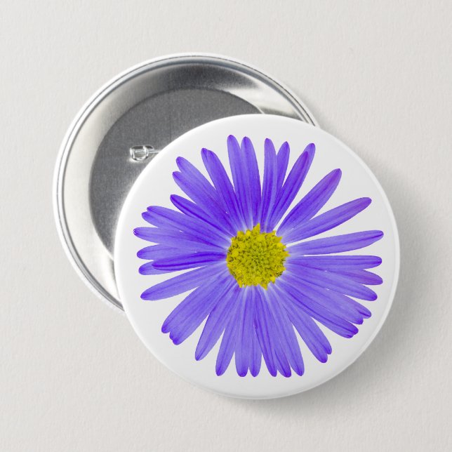 Macaron Rond 7,6 Cm Beaucoup assez pourpres fleur sauvage Petaled (Devant & derrière)