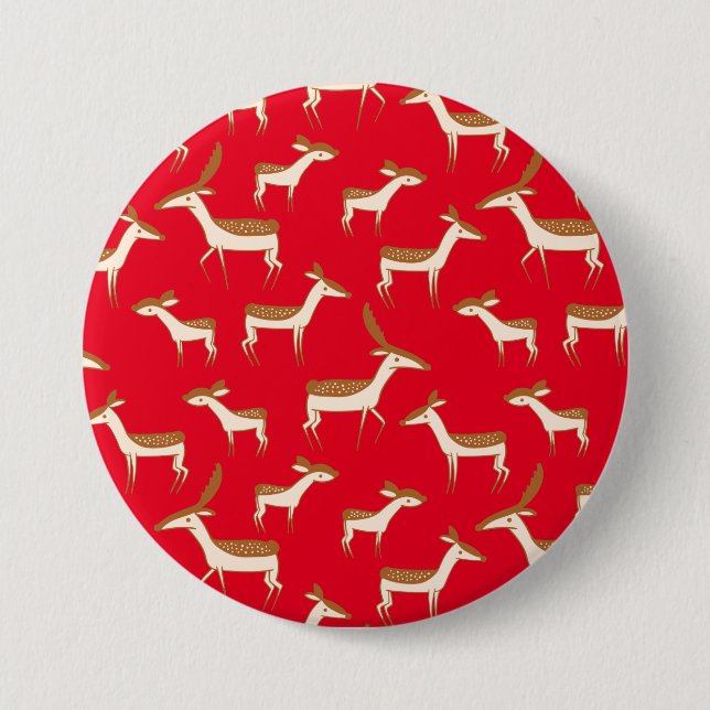 Macaron Rond 7,6 Cm Bébé mignon cerf et famille (Devant)