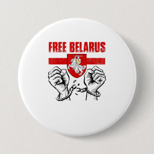 Macaron Rond 7,6 Cm BELARUS Pogonya Biélorussie Drapeau Blanc Rouge Wh